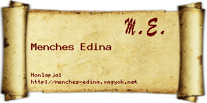 Menches Edina névjegykártya